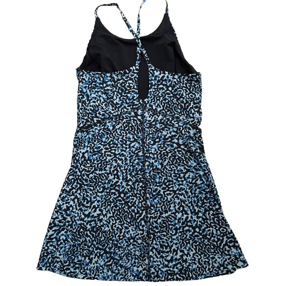 Athleta NWT $99 Women's Infinity Printed Tennis Dress Clouded‎ Leopard Blue XS - Picture 4 of 8